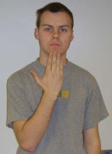 ASL sign for bad, first position