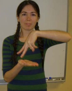 ASL sign for dance, first position