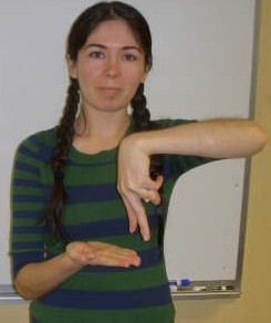 ASL sign for dance, second position