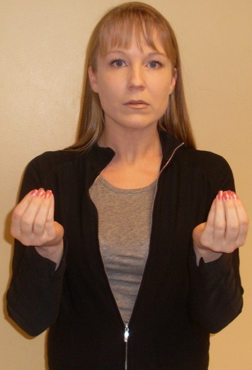 ASL sign for how many, first position