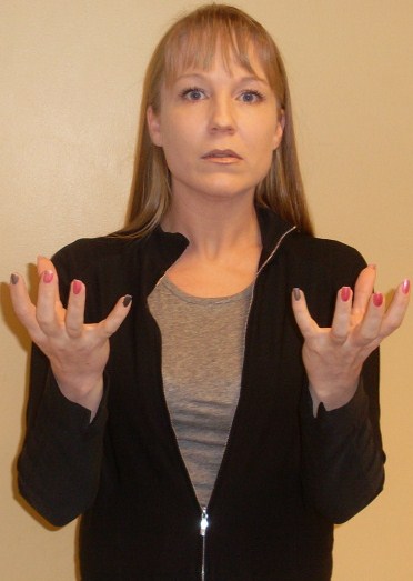 ASL sign for how many, second position