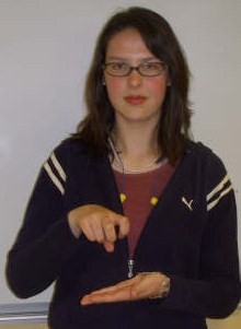 ASL sign for jump, second position