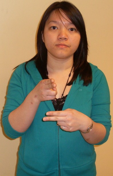 ASL sign for name, first position