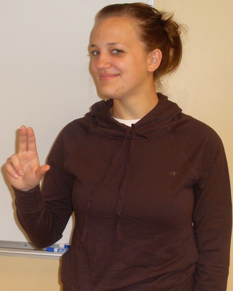 ASL sign for no, first position