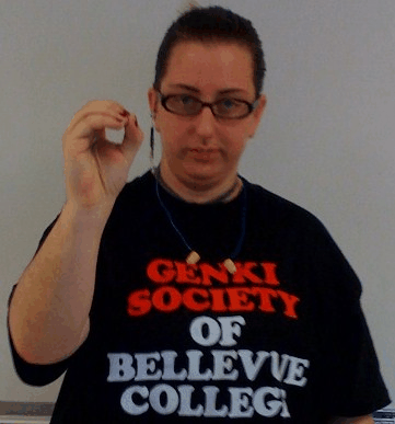 Animated ASL sign for OK, step 1: hand forming the letter O
