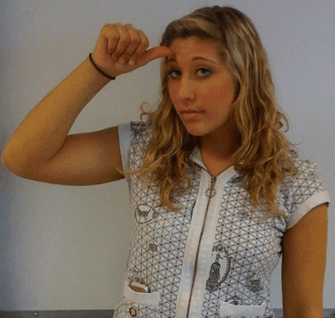 Animated ASL sign for remember