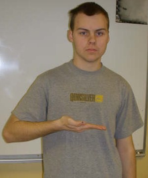 ASL sign for welcome, second position