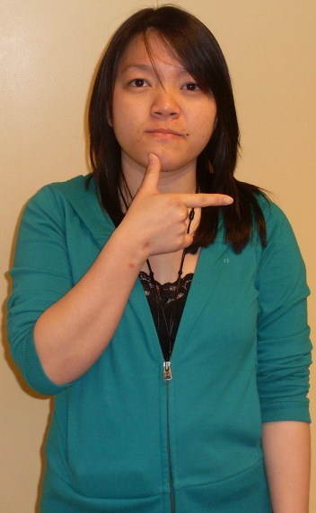 ASL sign for who, first position