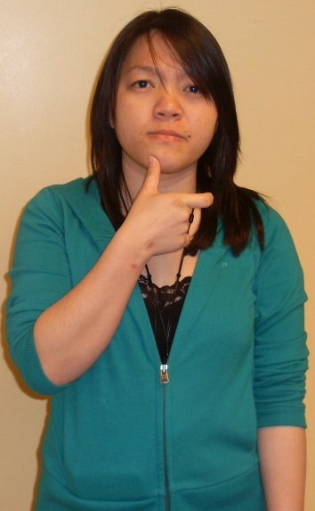 ASL sign for who, second position
